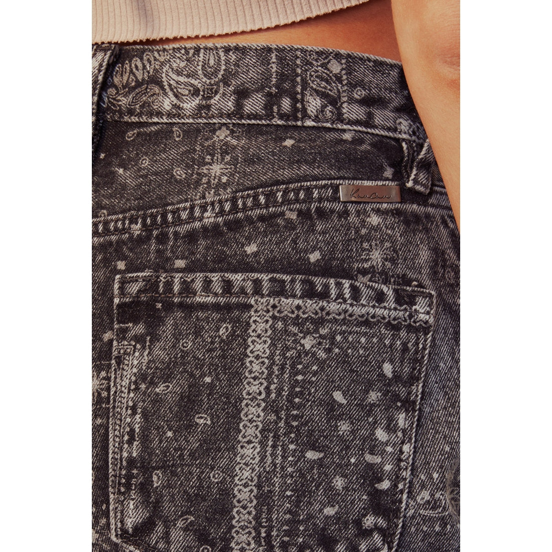 Kan Can Bandana Babe Shorties in Black or Blue Jean