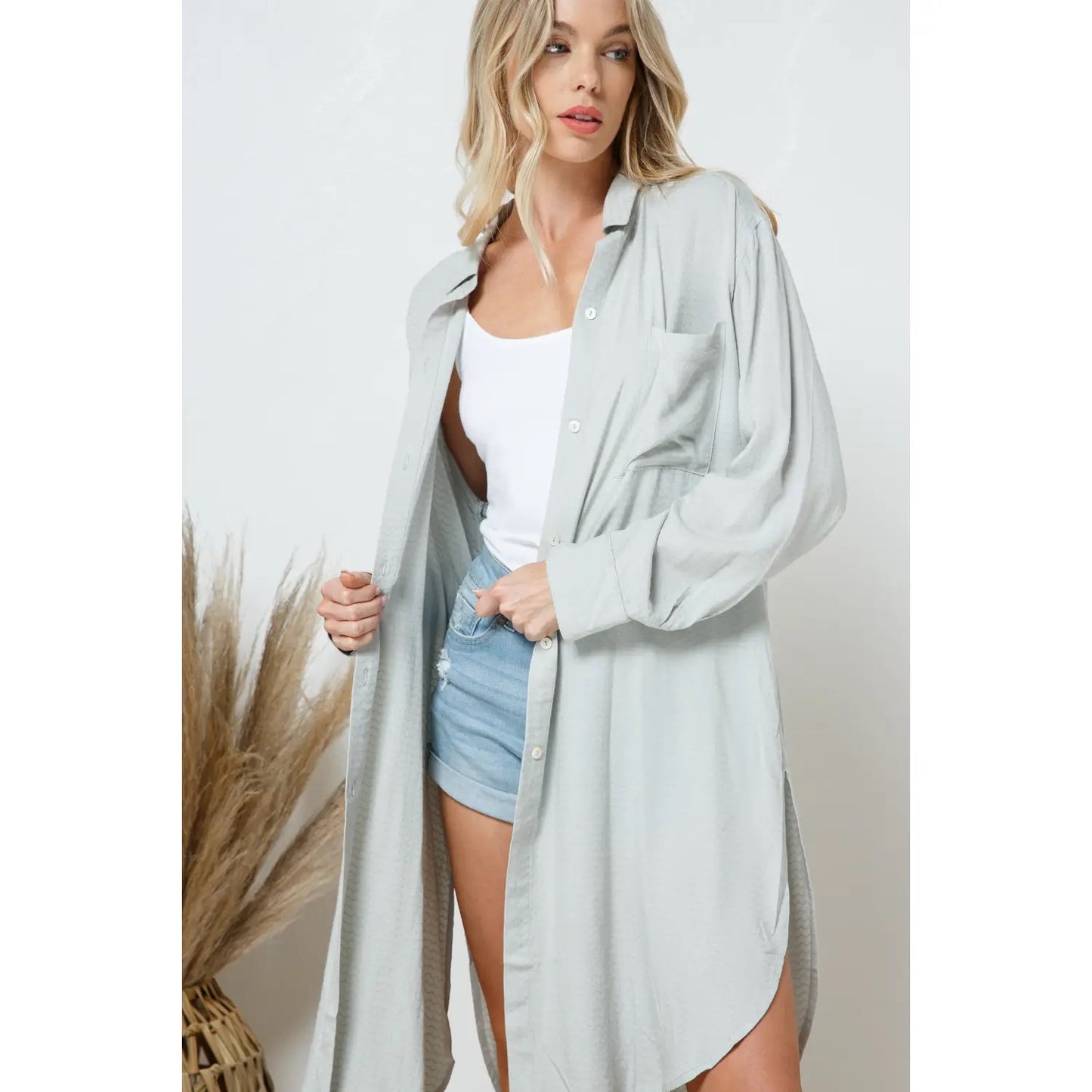 Be Best Button Up Layering Shacket
