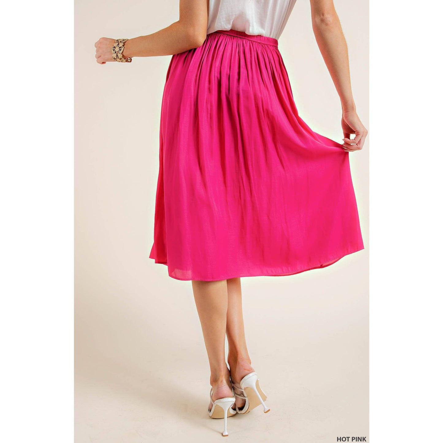 Dream House Satin Midi Skirt