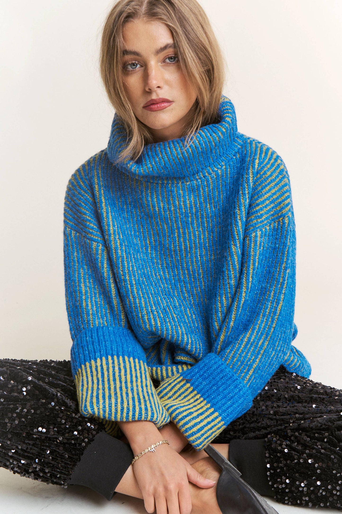 Blue Chunk Sweater