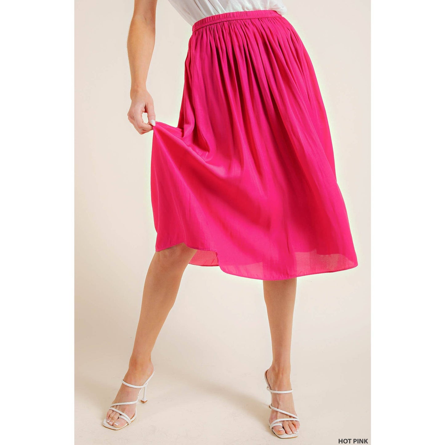 Dream House Satin Midi Skirt