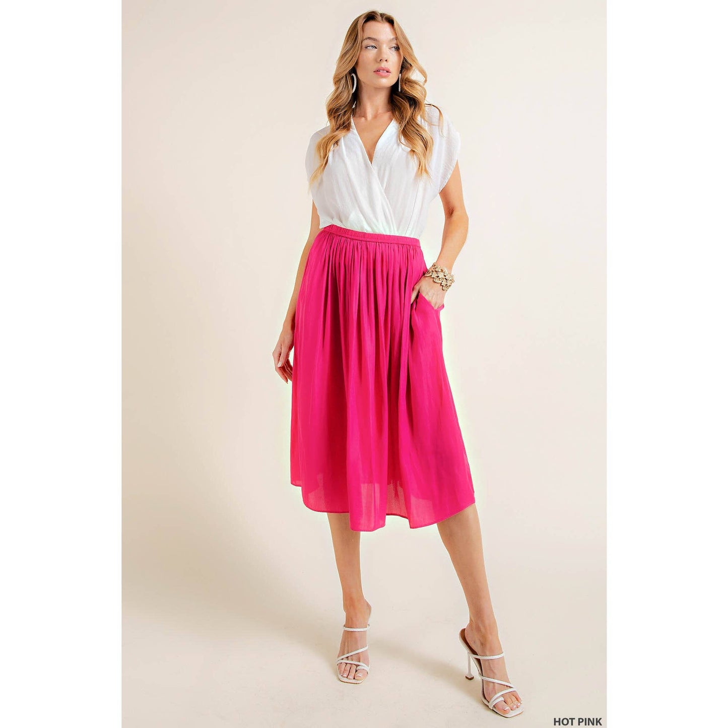 Dream House Satin Midi Skirt