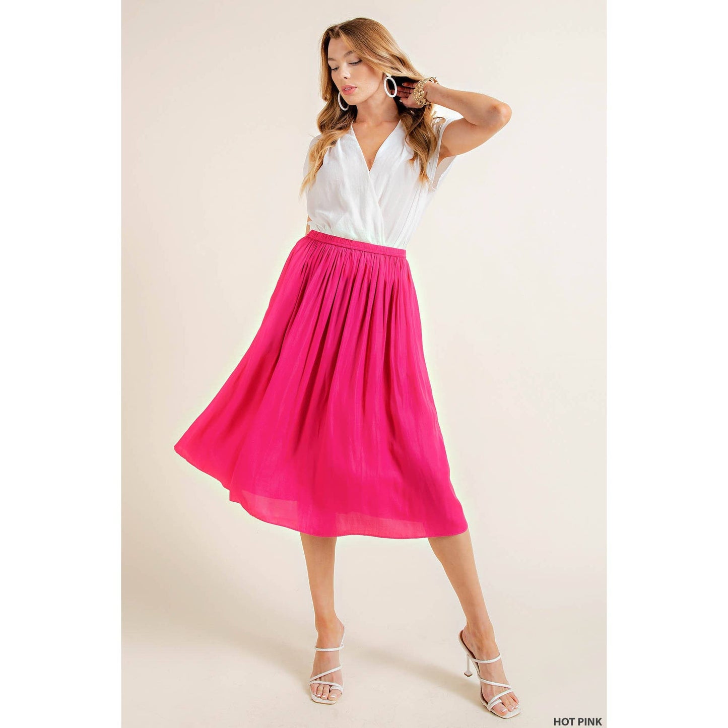 Dream House Satin Midi Skirt