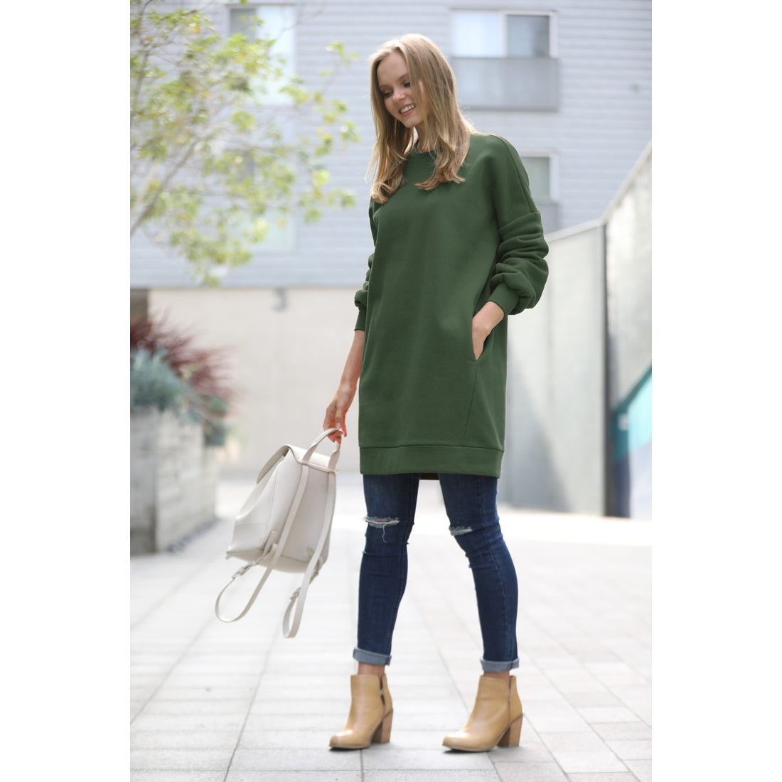 Size You Up -Oversized Sweat Shirt Dress