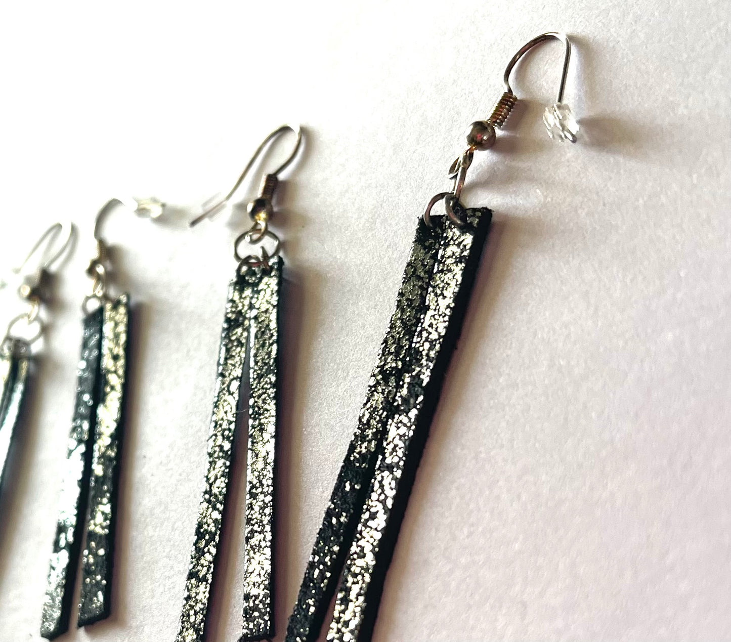 OG Silver Slipped Leather Danglers