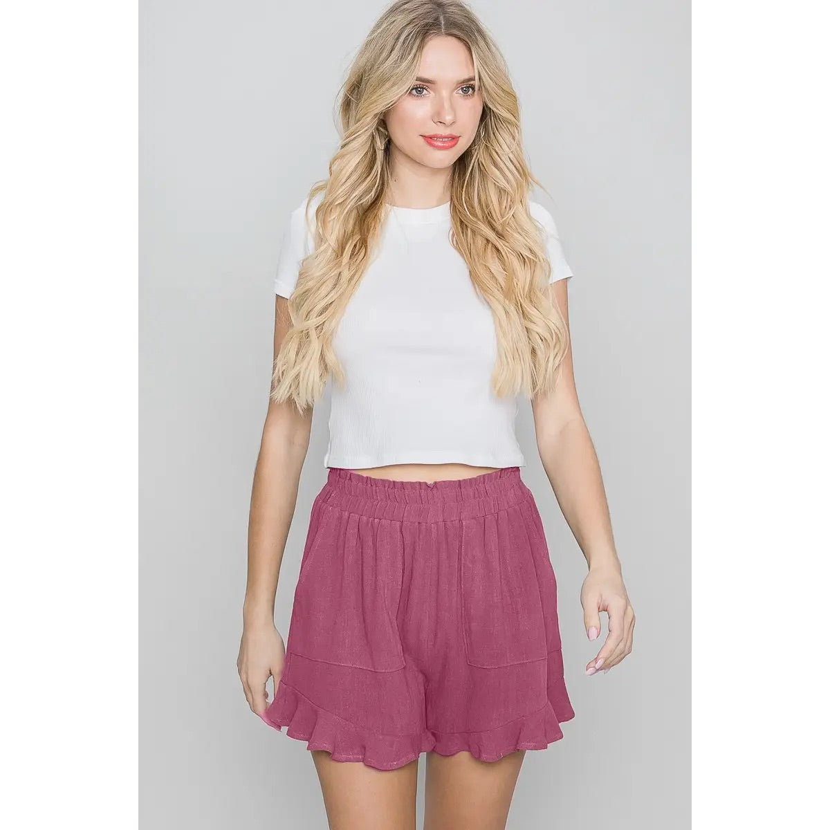 Ruby Linen Ruffle Shorts