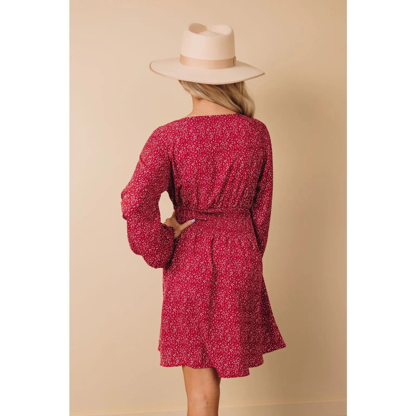 Berry Me Smocked Waist Dress