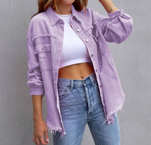 Lavender Denim Layering Jacket