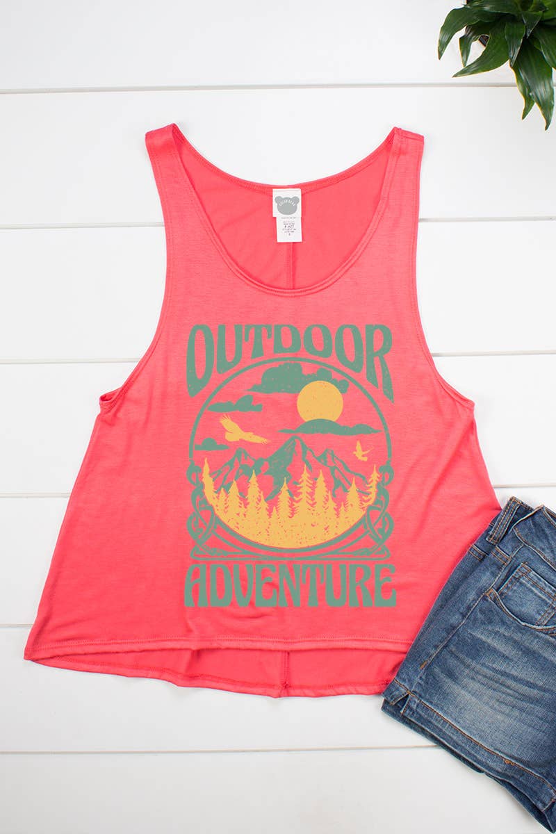 Outdoor Adventure Trapeze Tank-Electric Coral