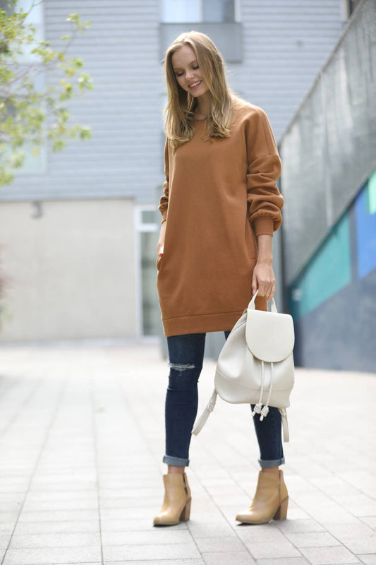 Size You Up -Oversized Sweat Shirt Dress